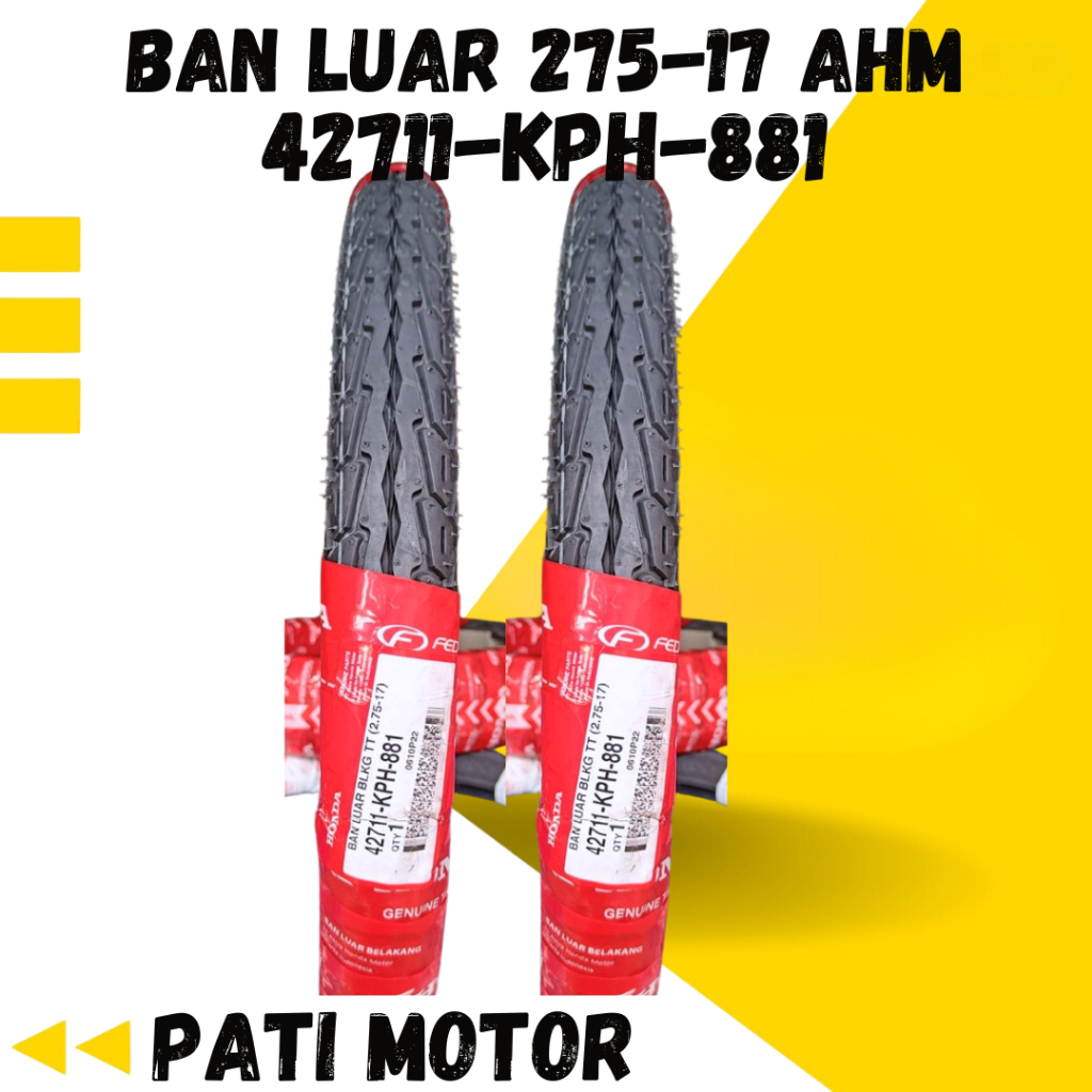 010225 PATI MOTOR BAN LUAR 275-17 KPH BELAKANG FEDERAL HONDA ORIGINAL 42711-KPH-881