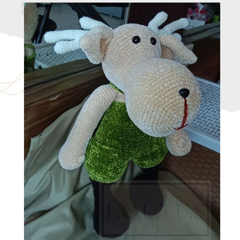 BONEKA RUSA/RUSA NATAL/RAJUT/AMIGURUMI/BONEKA/UNIK/LUCU/ BUKET JUMBO/KADO