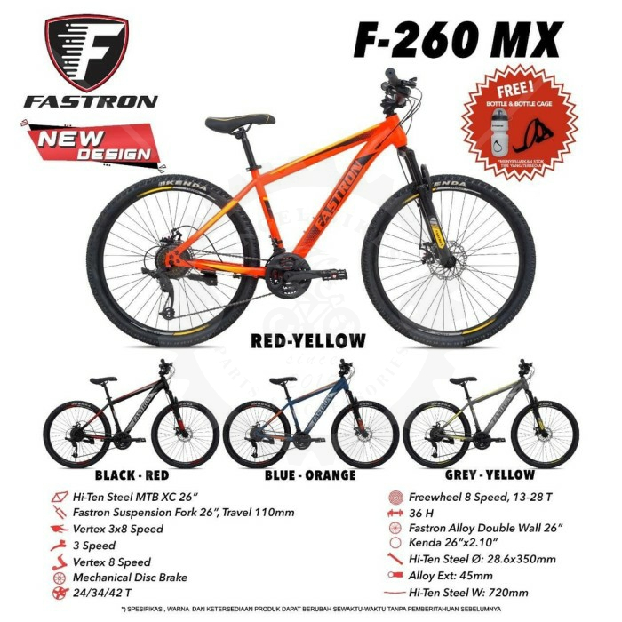 Sepeda Gunung MTB FASTRON F-260 MX 26 inch 2 x 8 Speed