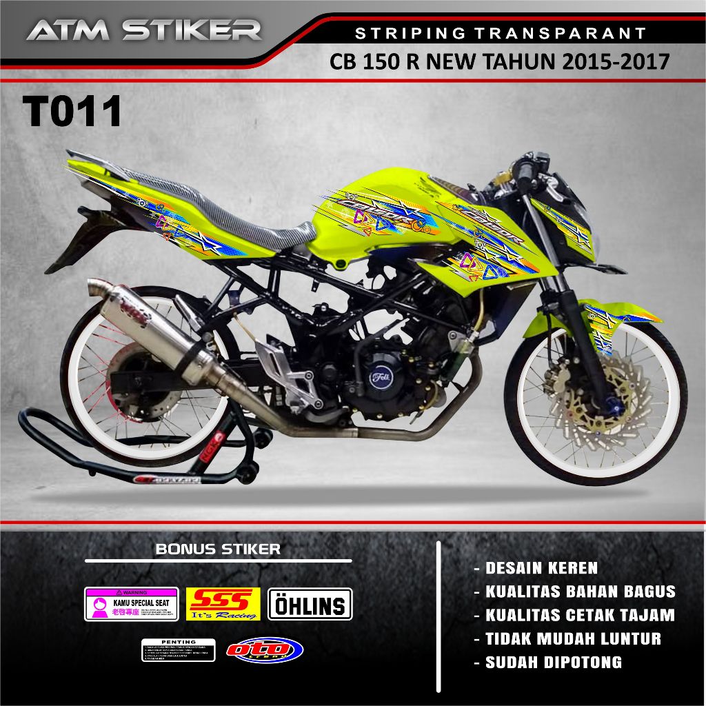 Stiker striping variasi transparant hologram cb 150 r new