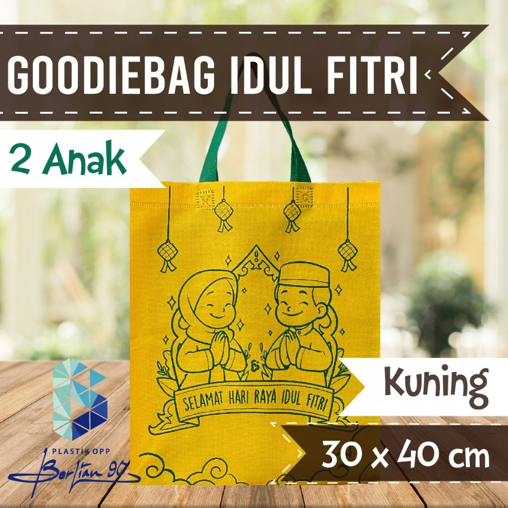 

ECER_Goodie Bag Handle Motif Idul Fitri uk 30x40x8cm Tebal Premium / Goodie Bag Lebaran New Design 30x40x8 cm / Goodie Bag Sablon