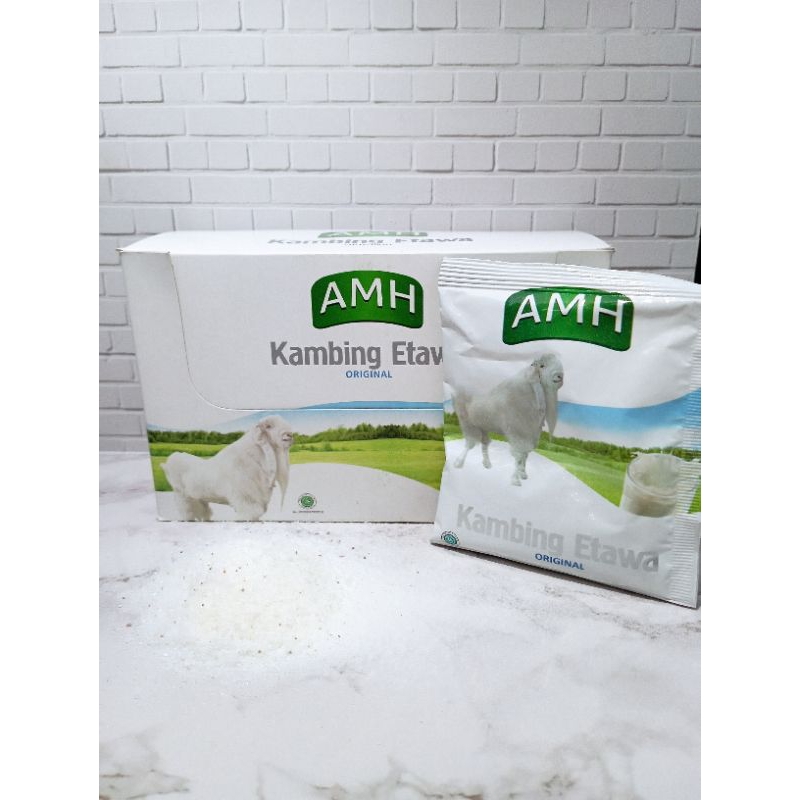 

Susu bubuk kambing etawa AMH rasa original (Harga per box isi 10 shacet)