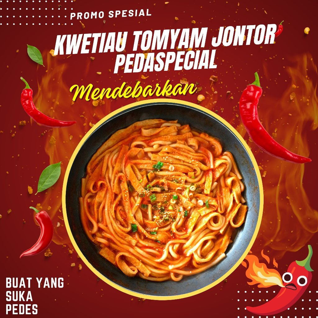 

Kwetiau Jontor Extra Pedas Rasa Tomyam dan Original