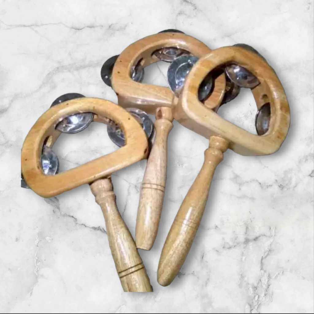Tamborine Kayu Akustik Alat Msuk Tradisional Kayu