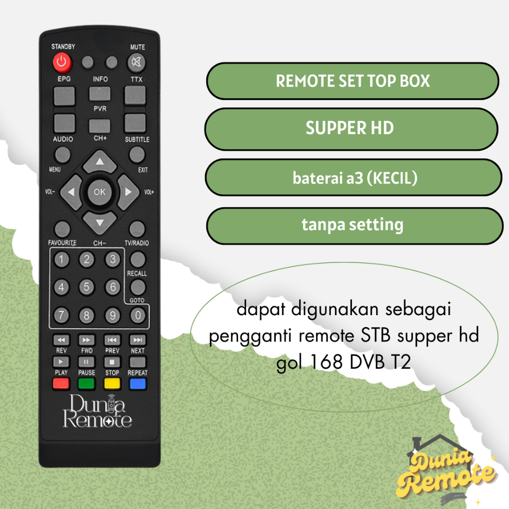 Remote STB Super HD 168 GOL DVB T2 / Remot STB Super HD