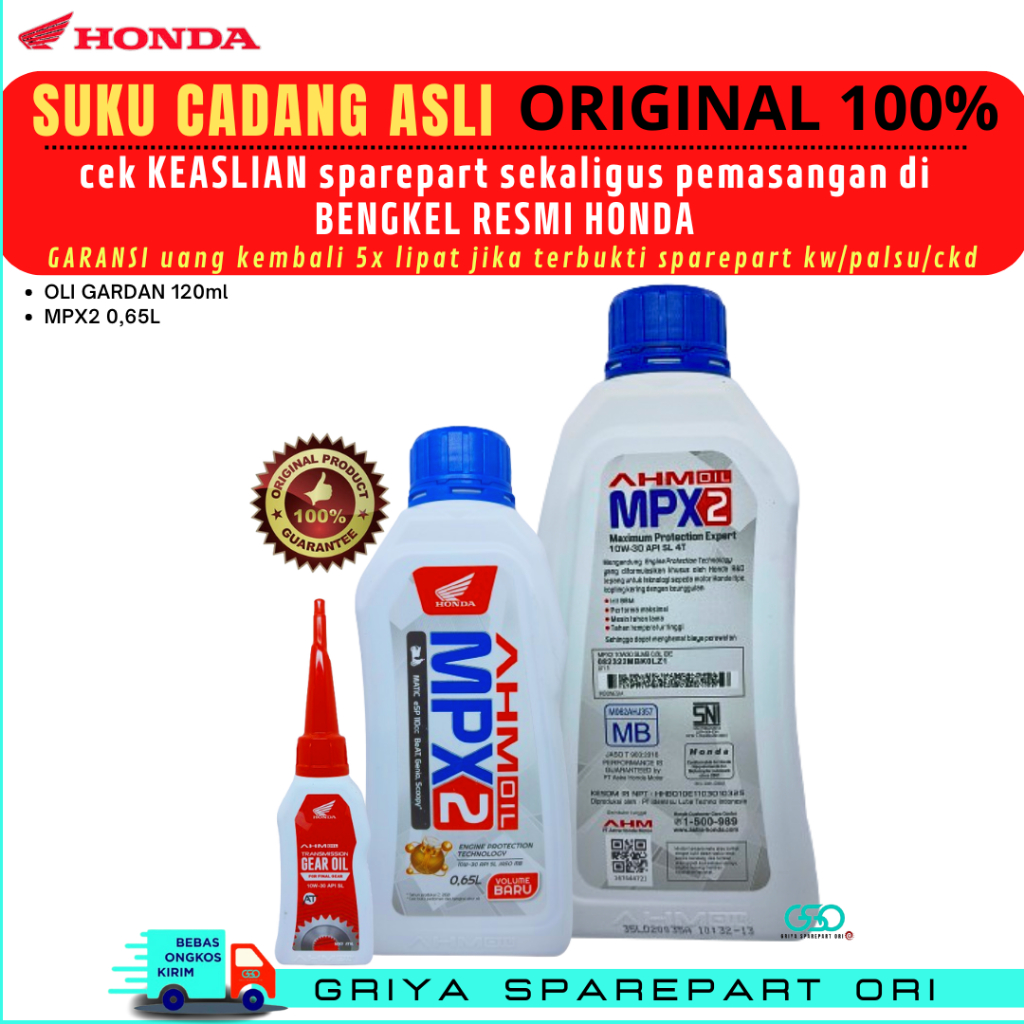Oli MPX 2 Metic Original Asli Oli motor Matic MPX2 ori Oli motor Honda Beat Scoopy Spacy Pcx Vario G