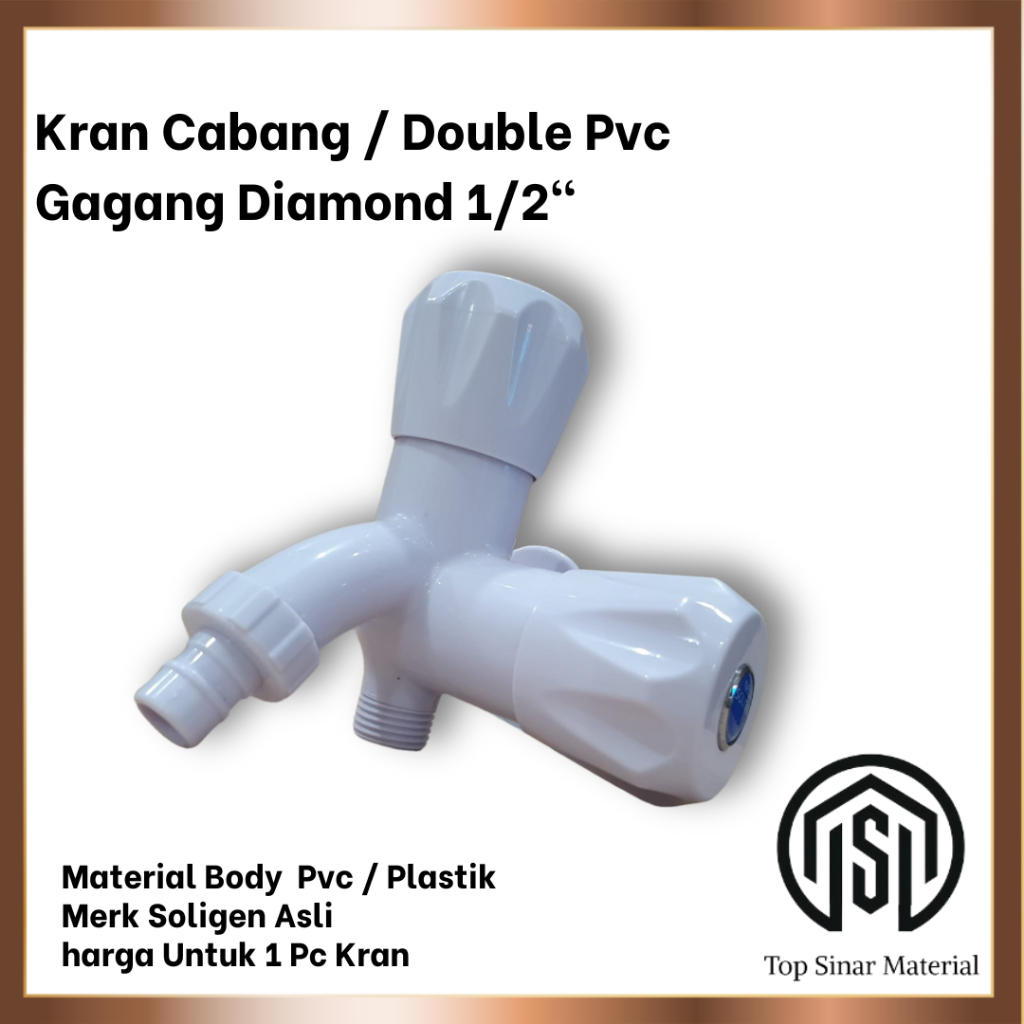 kran cabang pvc shower SOLIGEN original - kran cabang engkol putar