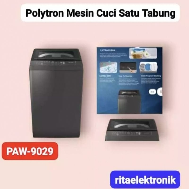 Mesin cuci Polytron 9 kg satu tabung PAW 9029
