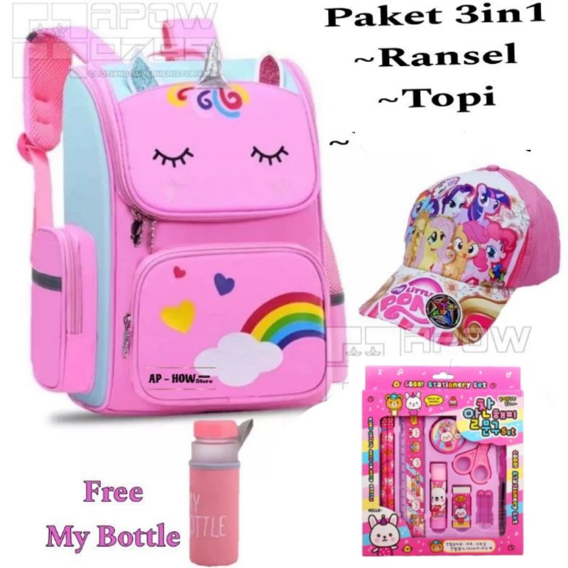 Tas sekolah anak perempuan TK SD unicornn lucu tas anak cewek TK