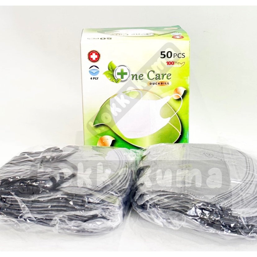 ( LLM ) ONE CARE Masker Duckbill Garis 4 PLY isi 50 pcs Disposable Mask