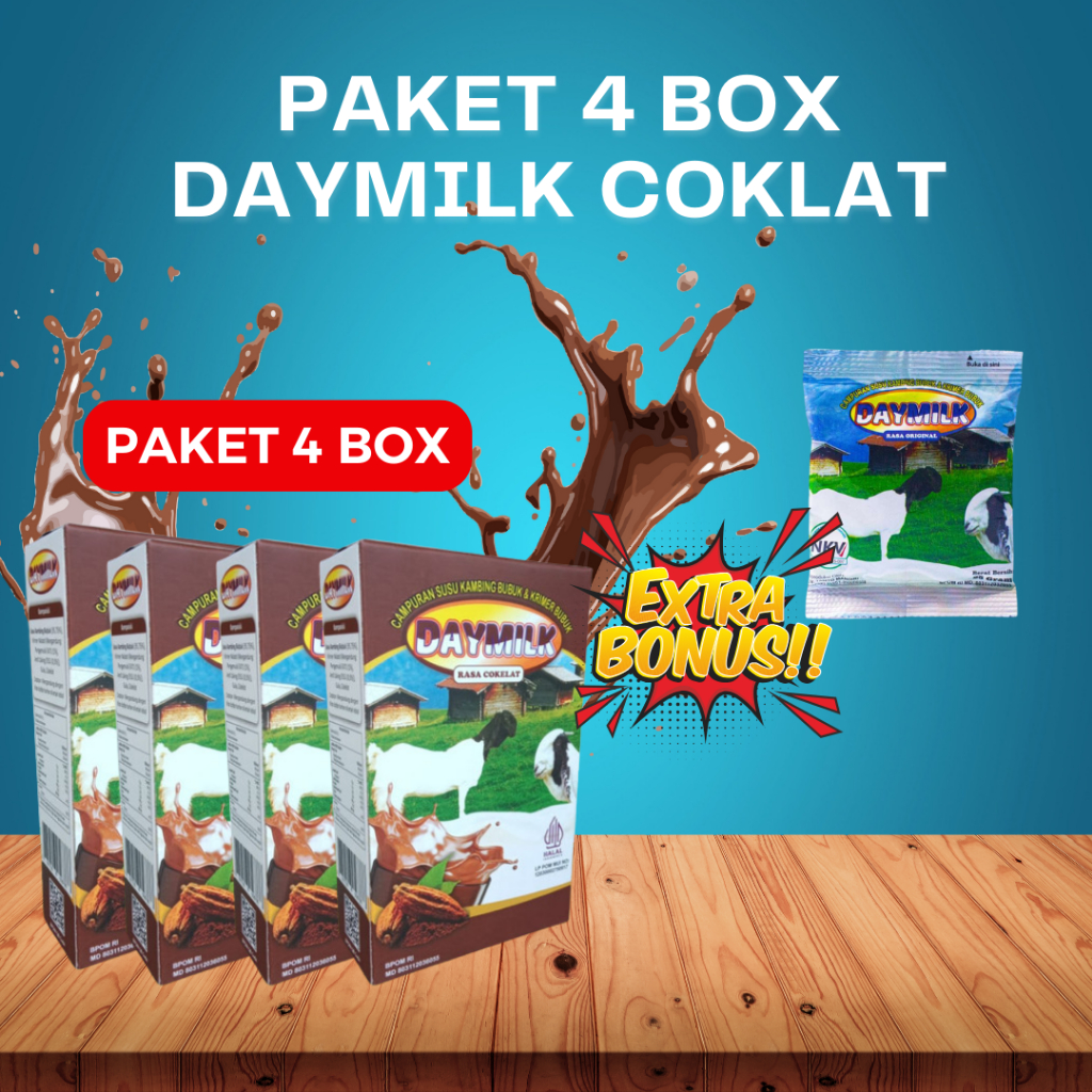 

DAYMILK Susu Kambing Etawa Bubuk Rasa Coklat. Bantu Atasi Masalah Persendian dan Pernafasan