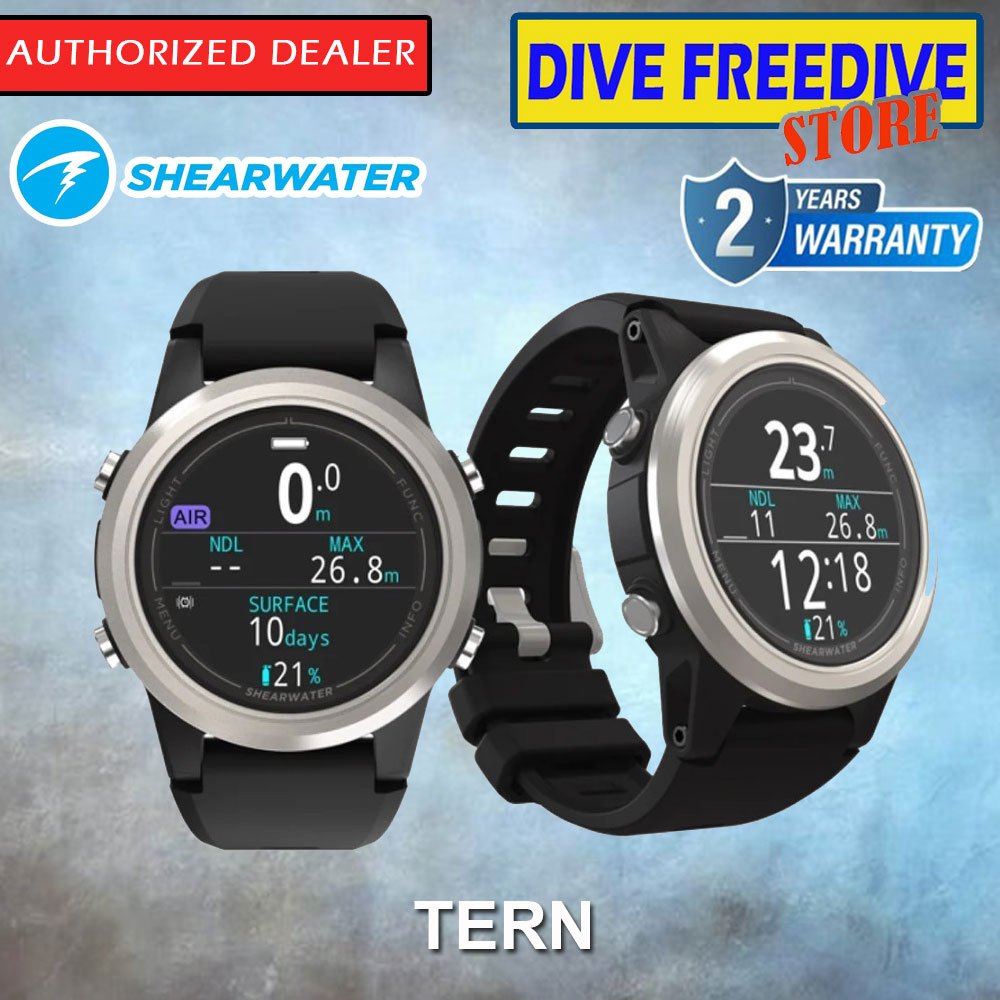 Shearwater Tern Dive Computer - Jam Selam Digital dengan Pengisian Daya Nirkabel