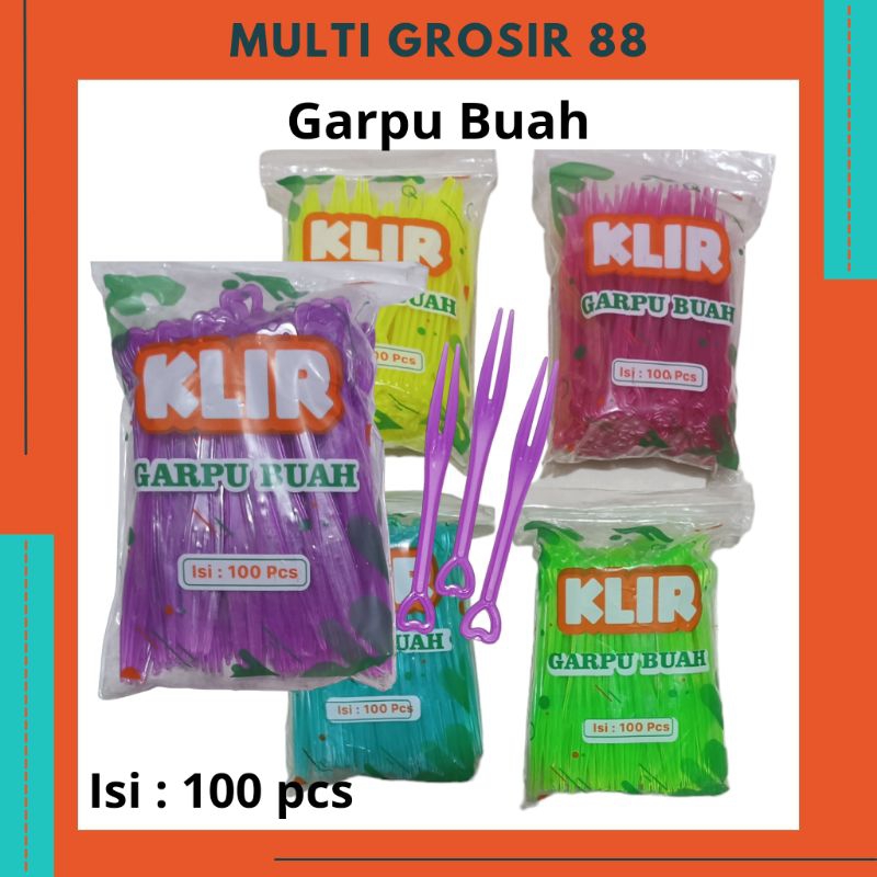 MG88 Garpu Plastik Mini Garpu Buah Garpu Kue Lebaran Ulang Tahun Garpu Love Warna 100 Pcs