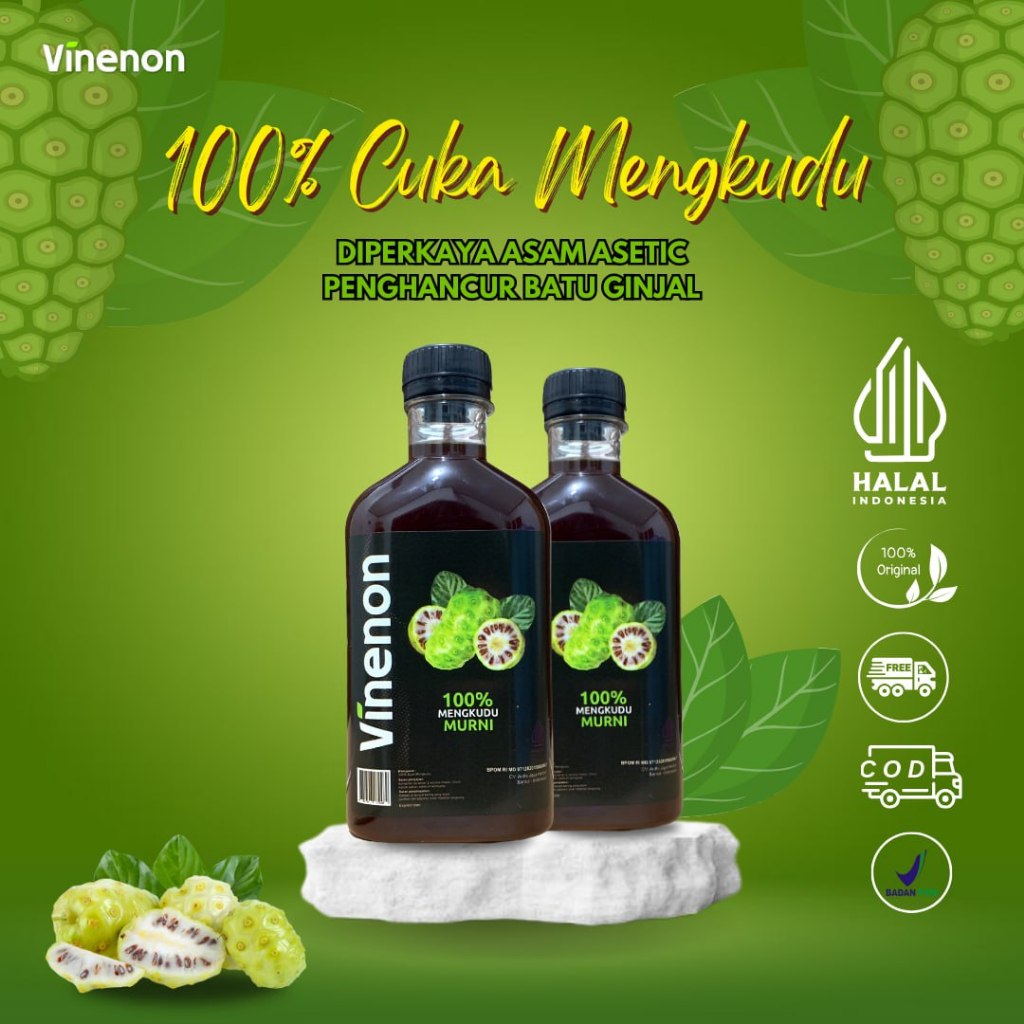 

VINENON 2 BOTOL CUKA MENGKUDU MURNI 100% Alami - Ampuh Atasi Batu Ginjal/Kanker/Asam Urat & Jantung