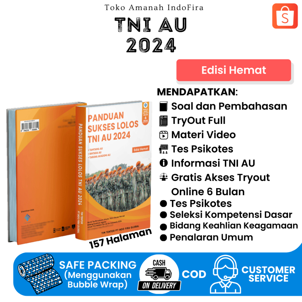 TERHEMAT Buku TERBARU PANDUAN SUKSES LOLOS TNI AU 2024 (Edisi Hemat) + Free Akses Online