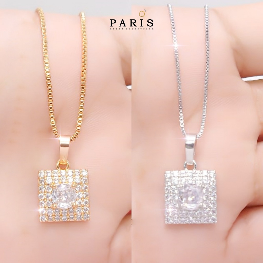 Kalung Itali Set Liotin Lapis Emas Dan Perak Perhiasan Wanita Dewasa Dan Remaja KL.23