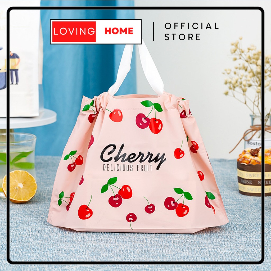 

LOVING HOME - Kantong Plastik Serut Cherry Summer Packaging hadiah Gift Bag