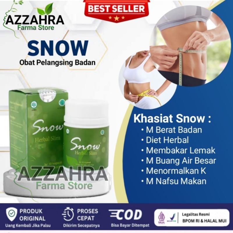 SNOW Obat Pelangsing Badan Pria Wanita - SNOW Herbal Slim Asli Original Resmi BPOM