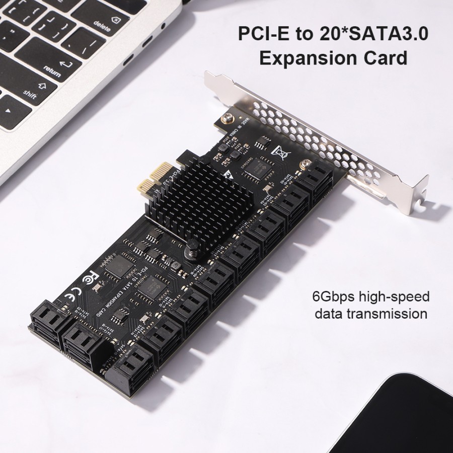 PCIE 1X PCI Express 4 Port, 8 Port, 20 Port SATA III Expansion Card SATA 3