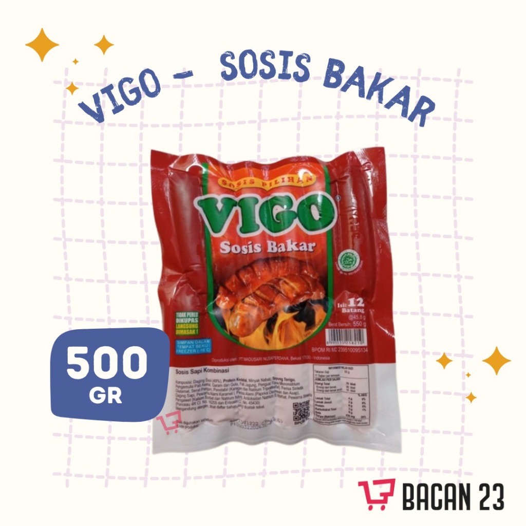 

Vigo Sosis Bakar (12 Batang) Sosis Sapi Bakar Frozen Food