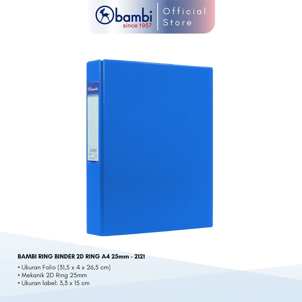 

Bambi Ring Binder A4 2 Ring Type D All Color Medium Size 25 mm Original