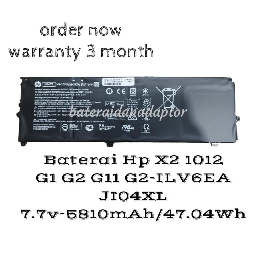 HP BATTERY LAPTOP Elite X2 1012 G2 Elite X2 1012 G2-1LV76EA HSN-I07C HSTNN-UB7E Series JI04XL NEW