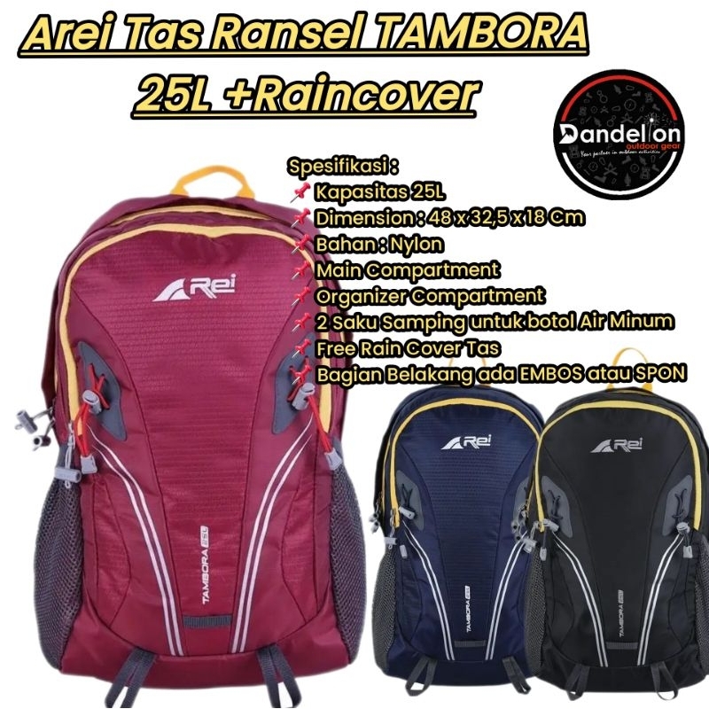 Arei Tas Ransel TAMBORA 25L +Raincover