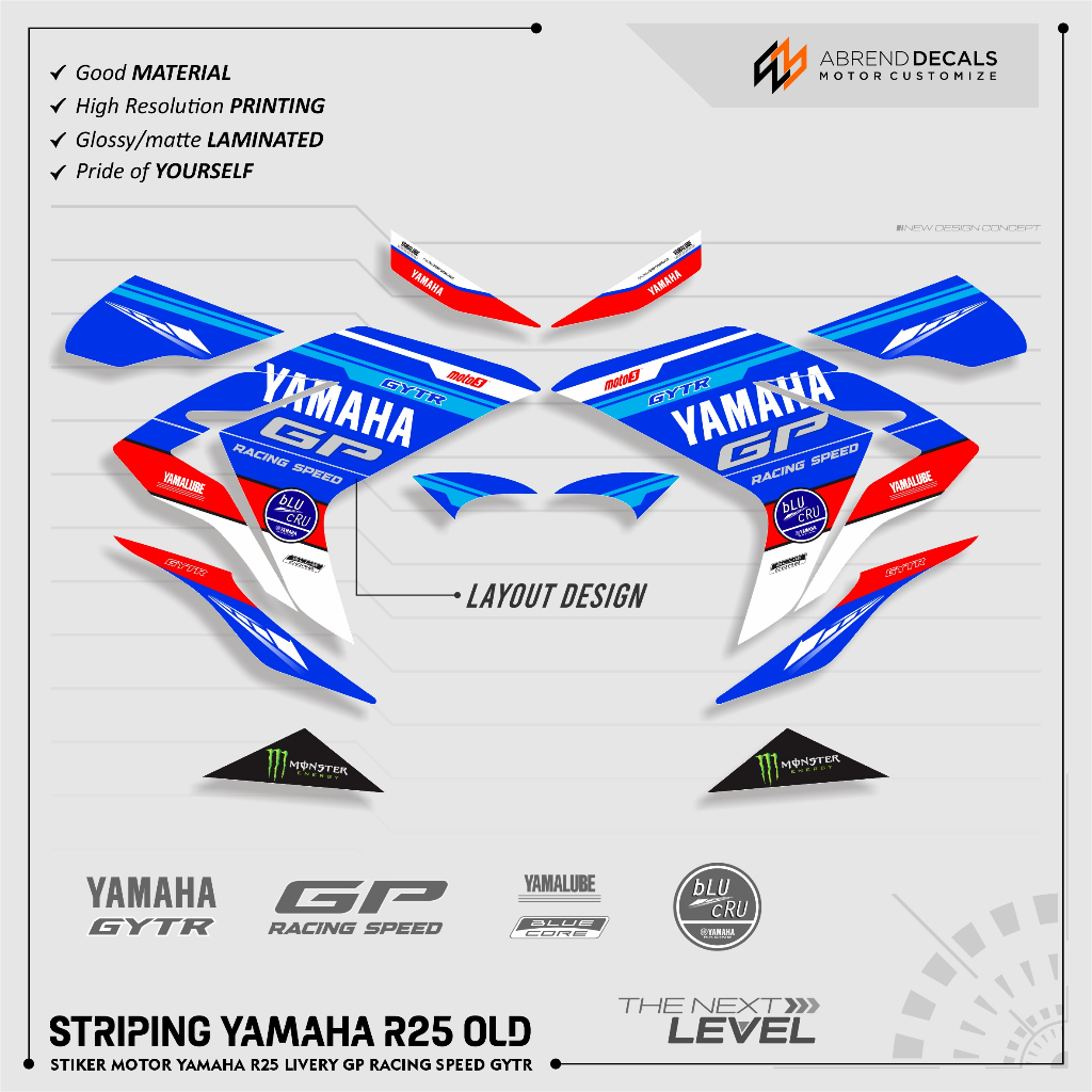 STRIPING YAMAHA R25 OLD GRAFIS GYTR GP RACING SPEED MOTO 3 / STIKER R25 DESIGN CUSTOM VARIASI