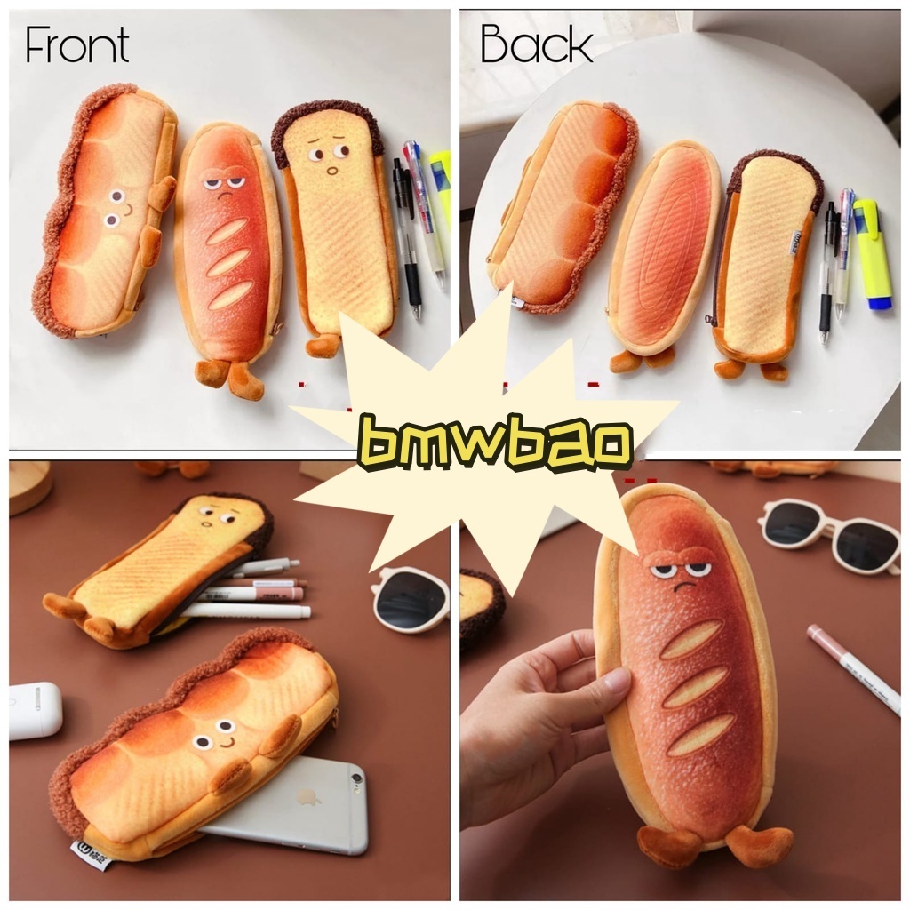 【COD】Tempat Pensil Roti Lucu Kain Kotak Pensil Sekolah Aesthetic Korea Tempat pensil kain Kotak pens