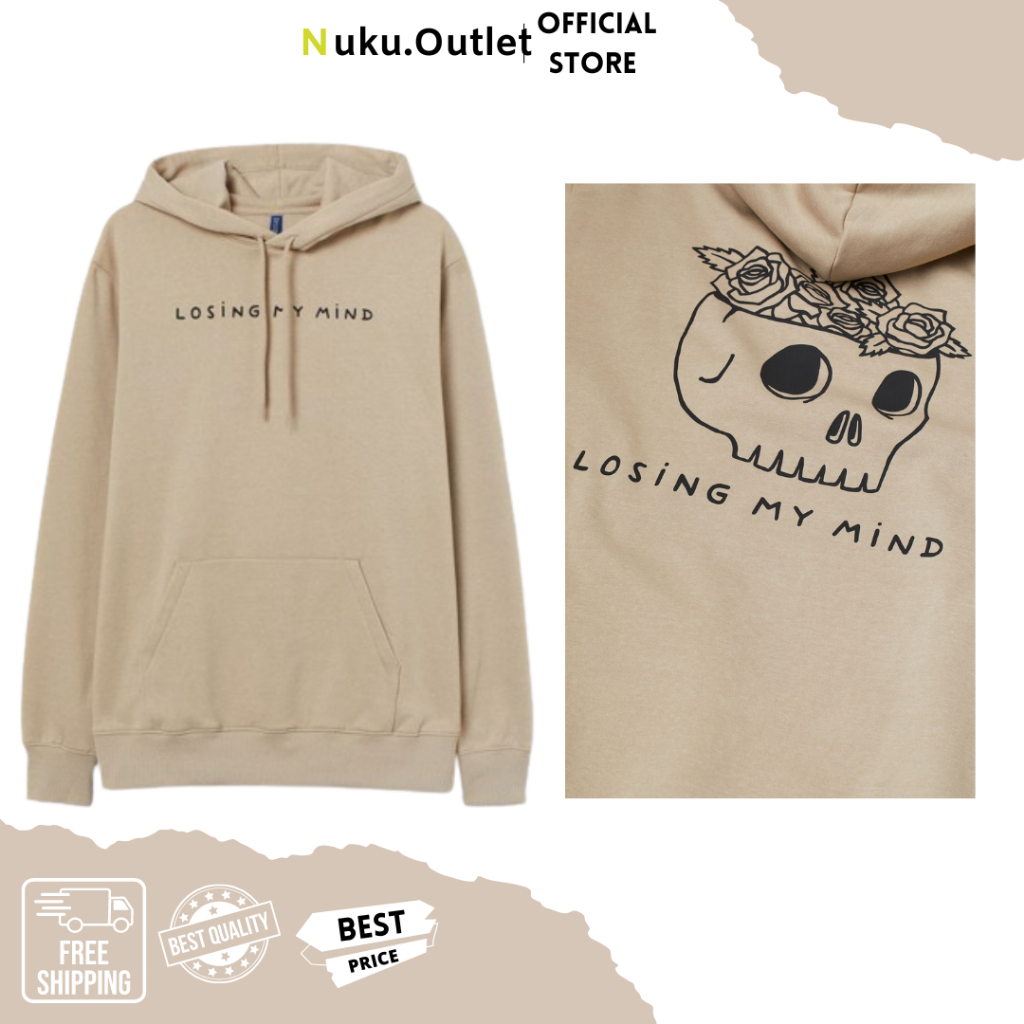 Hoodie HM Losing My Mind Cream Best Seller
