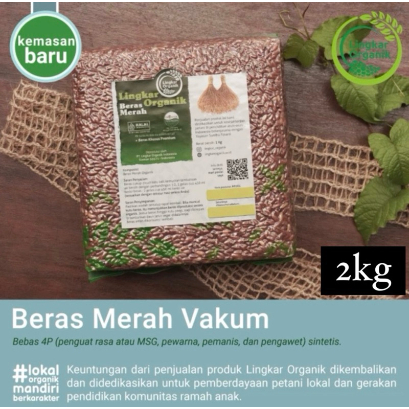 

Lingkar Organik Beras Merah Kemasan 2kg beras diet diabetes debm