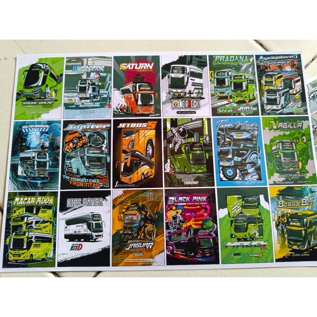 

Sticker Bus Basuri Stiker Bus Telolet Viral Isi 100 pcs Terbaru