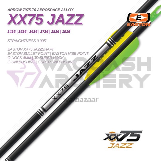 KODE T68J EASTON XX75 JAZZ BLACK Aluminium Arrow Anak Panah Alloy Ready