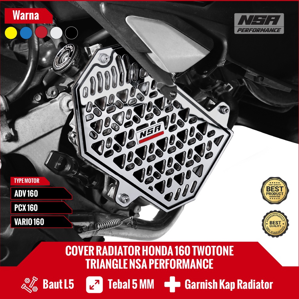 Bagus Dipakai NSA COVER RADIATOR TRIANGLE HONDA 16 PCX 16 VARIO 16 ADV 16 TUTUP RADIATOR VARIO 16 CO