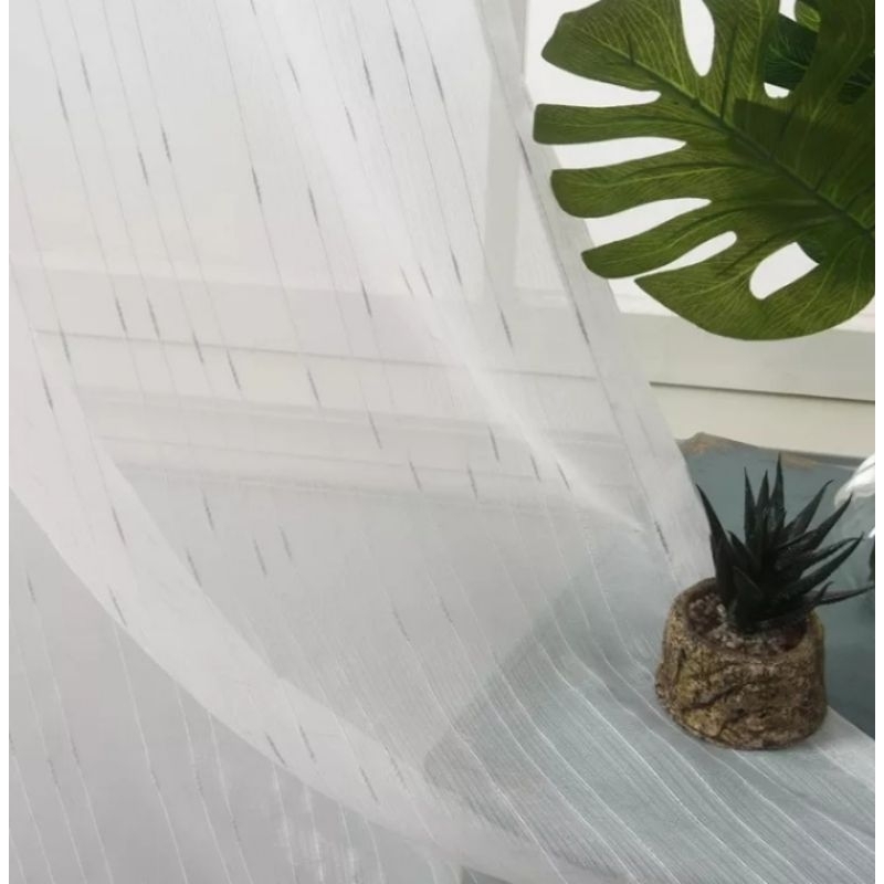 gorden vitrase tebal putih bahan import minimalis