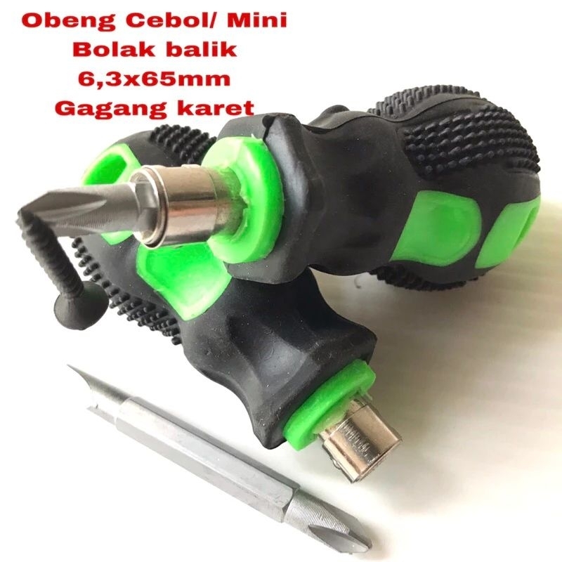 Obeng Bolak Balik mini - Obeng cebol bolak balik