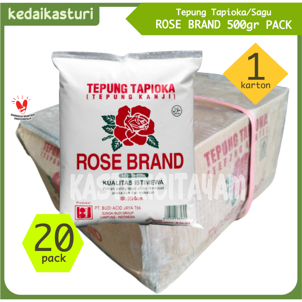 

HG Tepung Tapioka Sagu Rose Brand gr - 1 Karton X 20 Pack