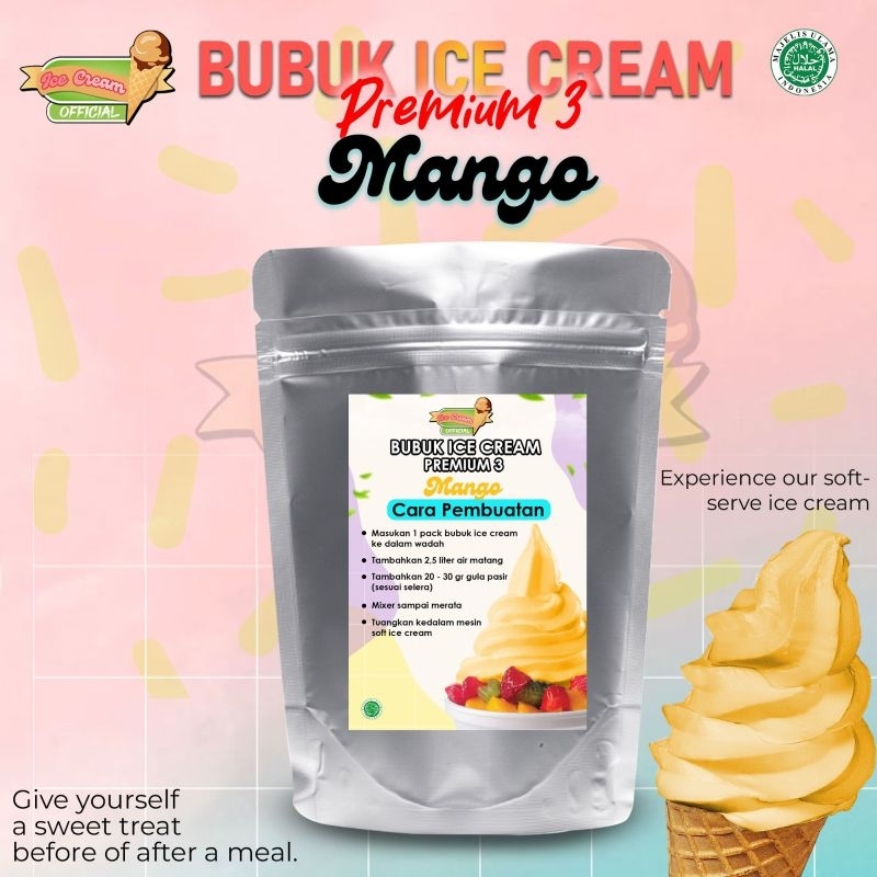 

ICECREAM MANGO MILK 1000gram / BUBUK ES KRIM PREMIUM88