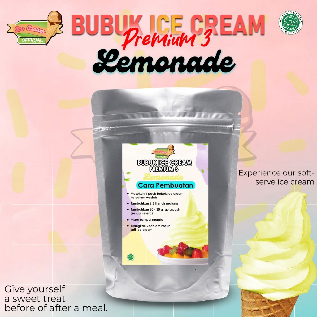 

ICECREAM LEMONADE 1000gram / BUBUK ES KRIM PREMIUM88