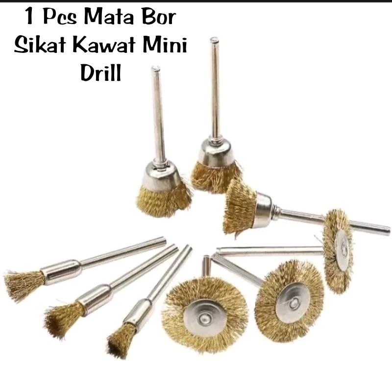 Mata Bor Sikat Kawat Baja Kuningan Mini Drill