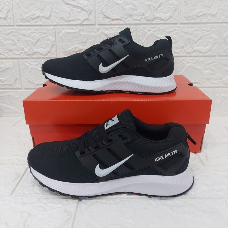 Sepatu Sekolah Hitam putih Nike- /Full Black Olahraga Pria Wanita / Sepatu Sneakers Sport