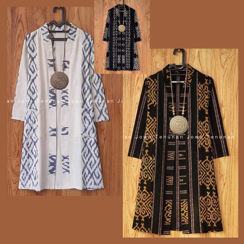 outwear tenun outer tenun cardigan tenun etnik elegant kondangan terbaru