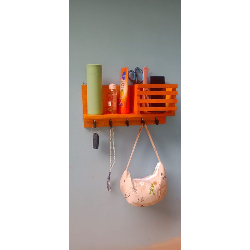 RAK DINDING KAYU SERBAGUNA/RAK KOSMETIK/RAK MINIMALIS