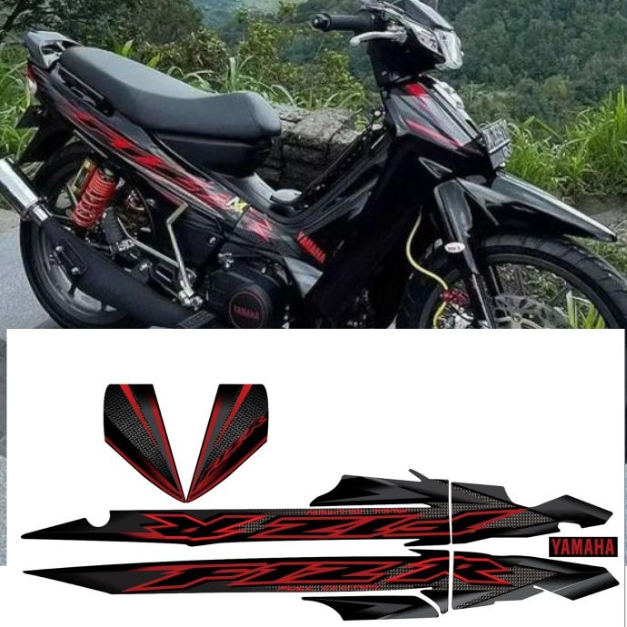STRIPING FIZR VARIASI 2004 HITAM CUSTOM HOLOGRAM MURAH