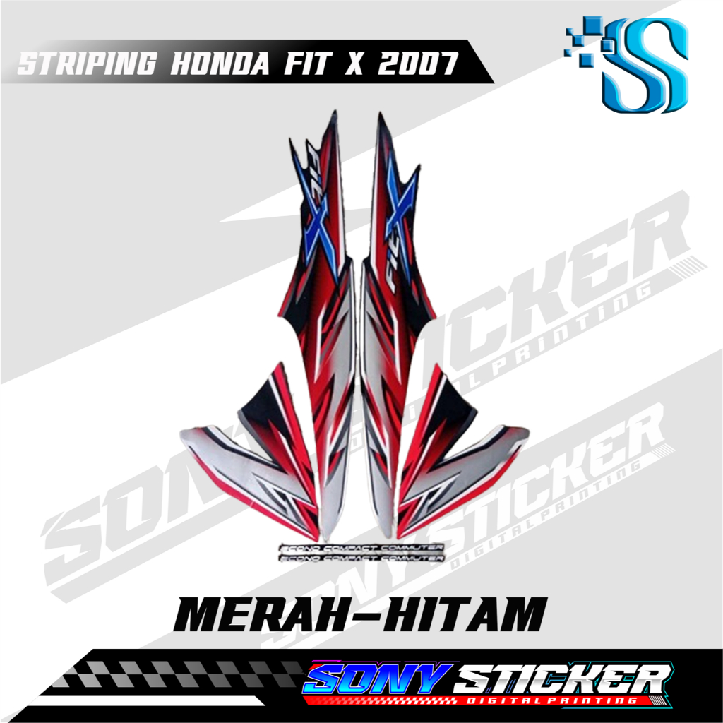 Striping Murah Dan Lengkap / Stiker List Body Motor Fit X 2007 / Striping Standar Hoinda Fit X Tahun
