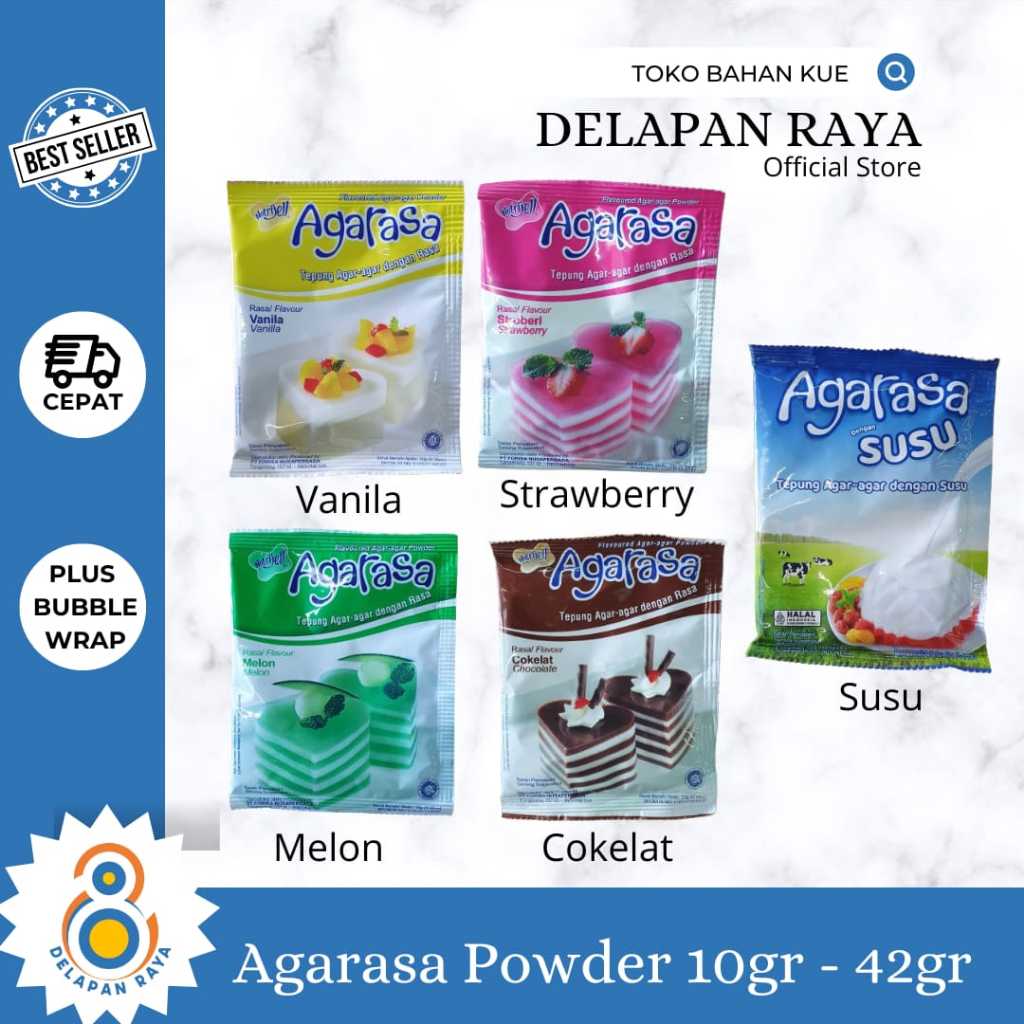 

AGARASA NUTRIJEL AGAR AGAR RASA COKLAT VANILA 11gr-42gr -8Raya