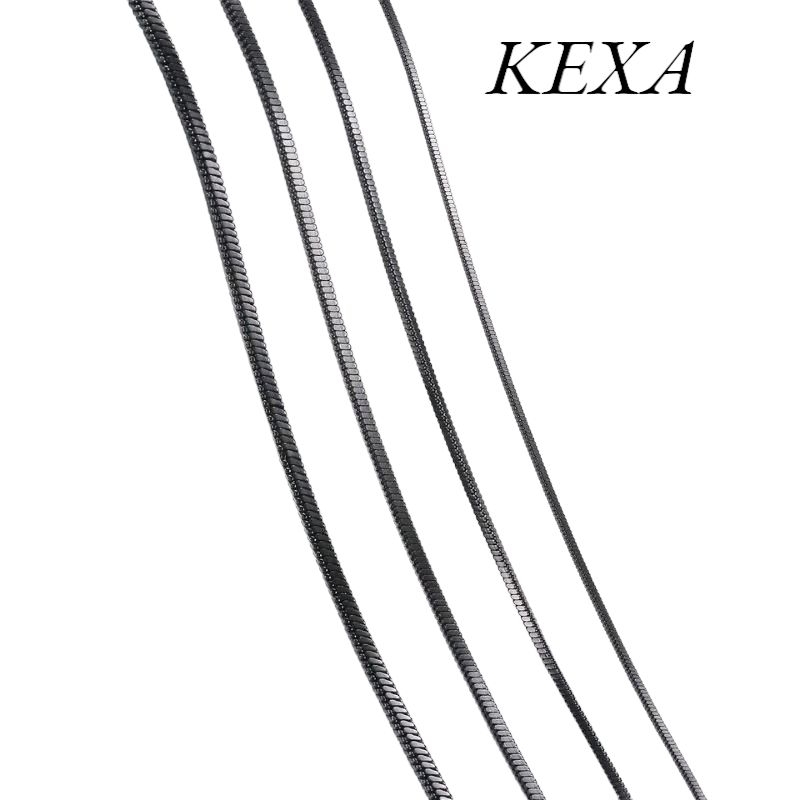 Kalung Titanium Warna Hitam Model Kotak Pria Wanita Anti Karat