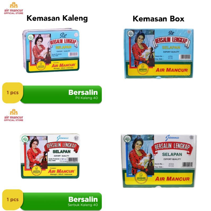 

Jamu Bersalin Lengkap Selapan Box / Kaleng 40hari exp 2027