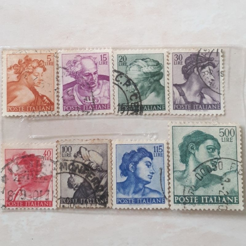 

Perangko Italia Works of Michelangelo Tahun 1961 set 8pcs