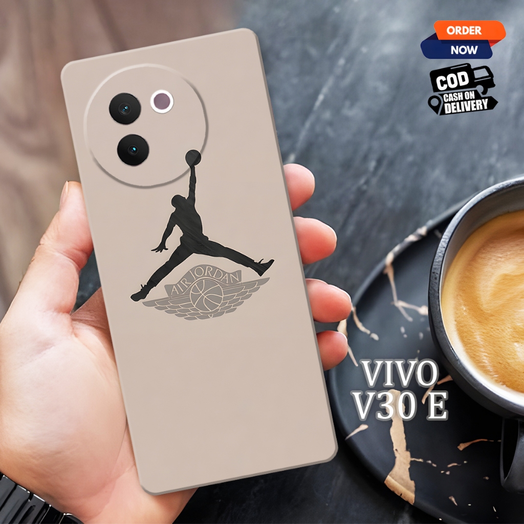 Softcase Vivo V30E Terbaru Case Anti Slip Tahan Banting Motif Kecee NBA Jhordan LV kesing Makaron Vi
